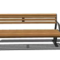 Durable Wooden Outdoor Bench With Metal Frame And Comfortable Slats For Garden Use
