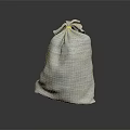Gray Linen Cloth Bag with Drawstring Closure for Daily Life Supplies Storage