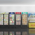 Refrigerator Freezer Refrigerator Beverage Soda Supermarket Refrigerator 3d model