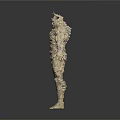 Mythical Horned Creature Character With Muscular Body And Rough Stone Texture