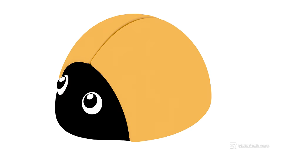 Cute Flying Animal With Yellow Wings Black Head And Big Eyes 3d model 