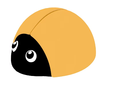 Cute Flying Animal With Yellow Wings Black Head And Big Eyes 3d model