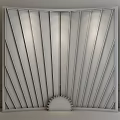 Elegant Art Deco Room Partition With Metal Frame Glass Panels And Intricate Patterns