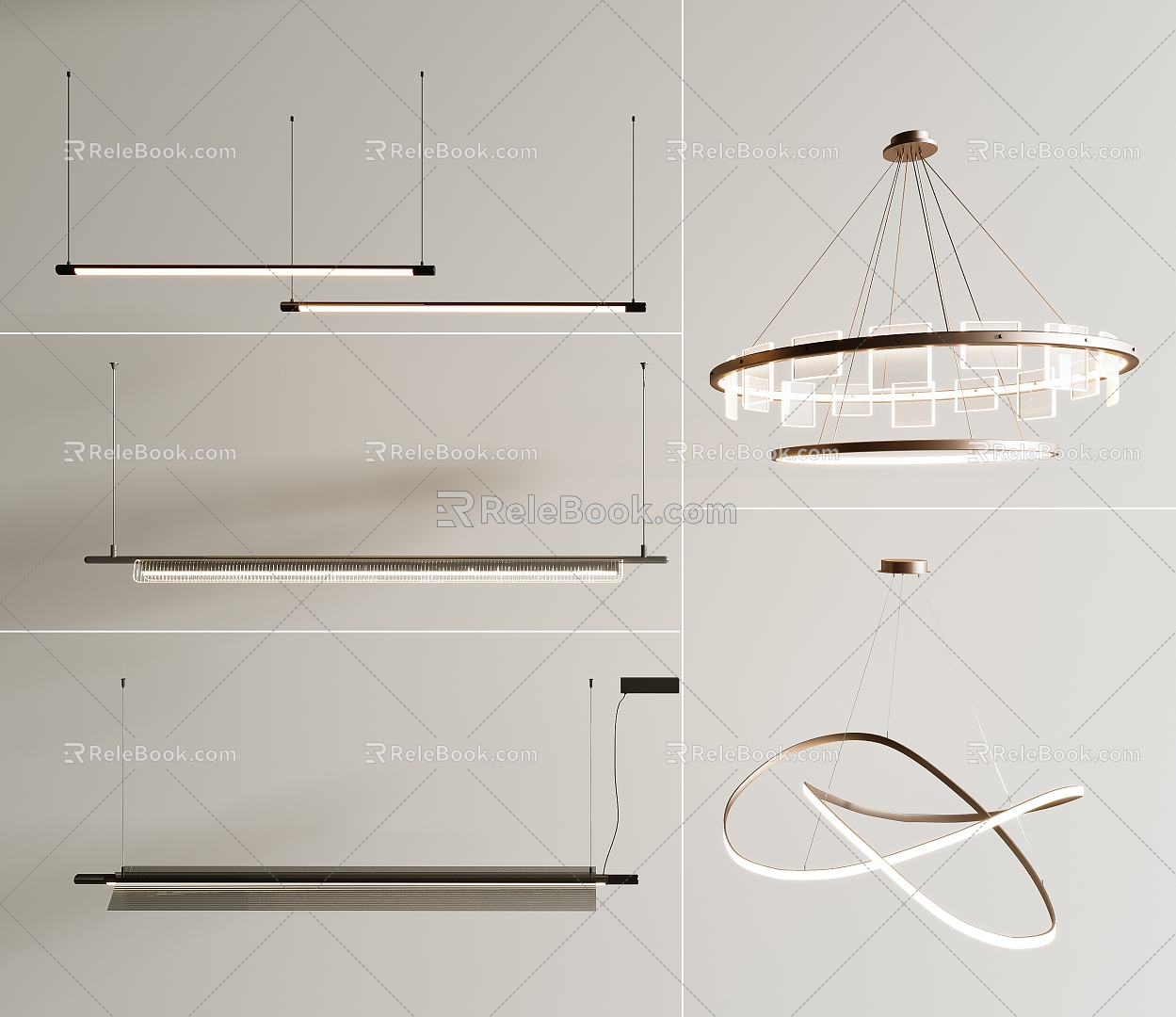 Modern metal chandelier 3d model