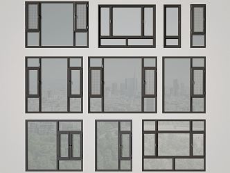 Modern casement window 3d model