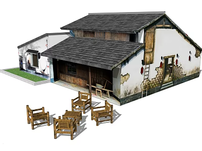 Chinese House Courtyard Ecological Farm 3d model