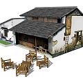 Chinese House Courtyard Ecological Farm 3d model