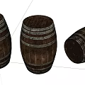 Rustic Wooden Barrel Decorative Ornament Set For Home Decor Accents