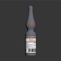 Medical Device Ampoule With Red Ring And Clear Label For Injection Use 3d model