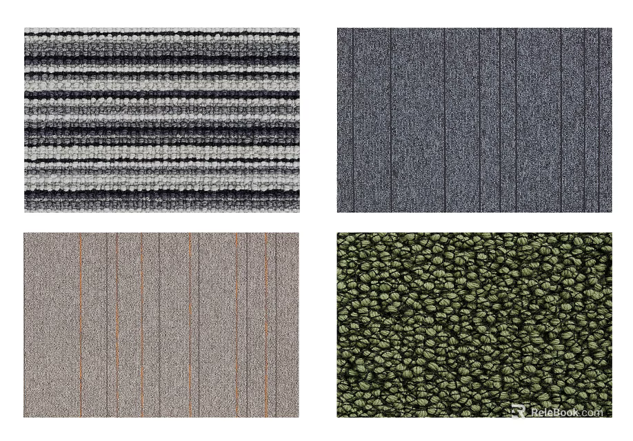 Square Rugs With Striped Wood Grain Green Dotted Textures And Various Designs 3d model 