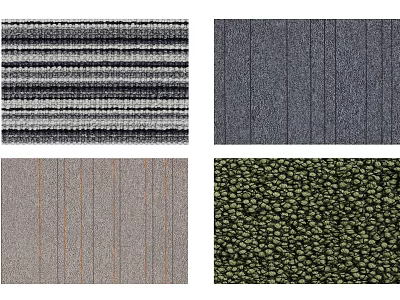 Square Rugs With Striped Wood Grain Green Dotted Textures And Various Designs 3d model