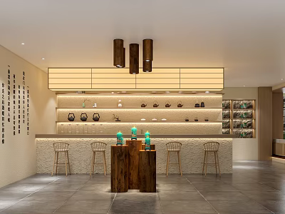 New Chinese Teahouse Tea Space 3d model