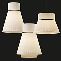 Modern Fabric Pendant Lights With Pleated Shades In Set Of Three