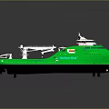 Green NorthSea King Ship With Modern Deck White Equipment And Sleek Design 3d model