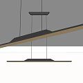 Modern Linear Pendant Lights With Black Frame Double Layer LED Lighting For Minimalist Ceiling Design 3d model