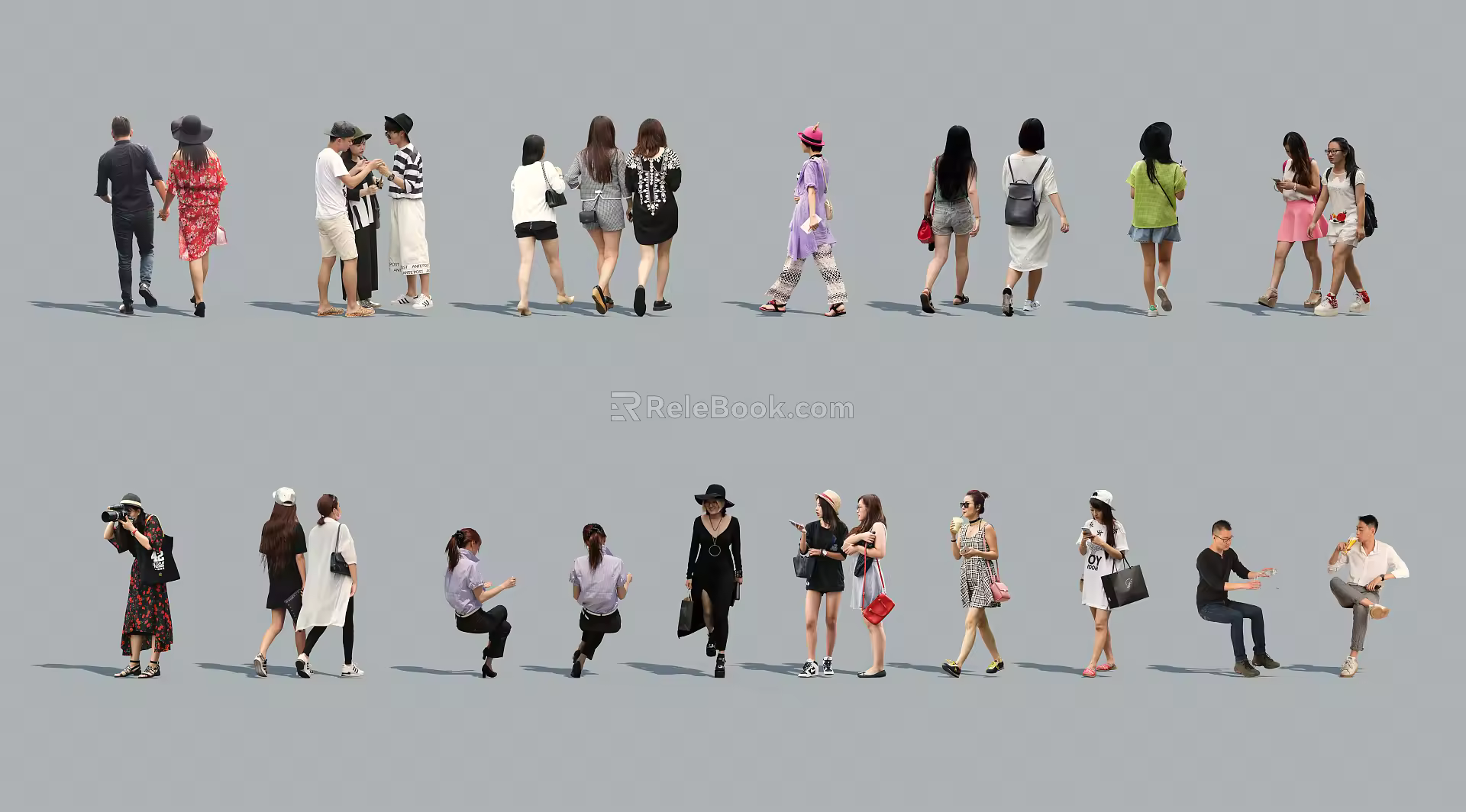 Modern Multiplayer Characters Chinese Asians 3d model