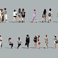 Modern Multiplayer Characters Chinese Asians 3d model