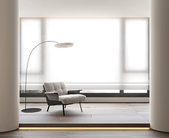Modern Curtain Draw Curtain 3d model