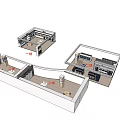 Modern Shopping Mall Retail Counter Design With Display Shelves And Cashier Area