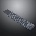 Modern Long Flat Grid Panel With Structured Pattern On Dark Background