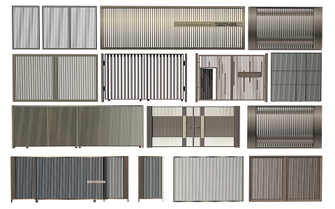 Modern Gate Metal Grille Gate 3d model