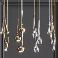 Modern Gold And Glass Chandelier Pendant Hanging Lights For Stylish Kitchen Interior