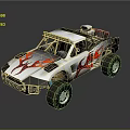 Custom Off Road Truck With Flame Graphics And Large Off Road Wheels