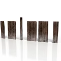 Dark Wooden Boards With Natural Texture Wood Grain In Six Different Shapes On White Background