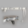 Stylish Modern Desk With Curved Metallic Legs White Top And Single Drawer