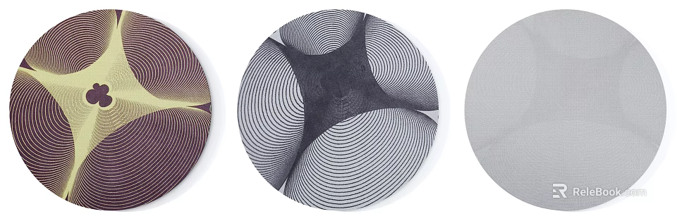 Modern Round Carpet With Geometric Striped Pattern For Living Room Decor 3d model 