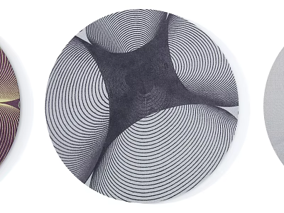 Modern Round Carpet With Geometric Striped Pattern For Living Room Decor 3d model