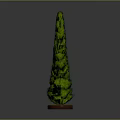 Tall Conical Green Potted Plant With Round Base For Garden Decoration