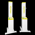 Two White UV Disinfection Lamps With Stand And Green Indicator Platform