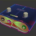 Electronic Audio Interface With Black Red Design Control Knobs And Ports