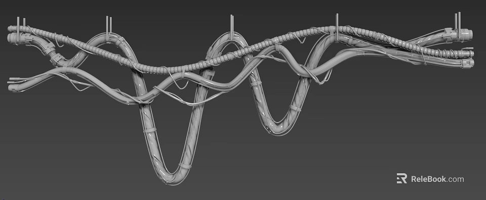 Curved Metal Tubes With Intertwined Structure And Mechanical Design Features 3d model 