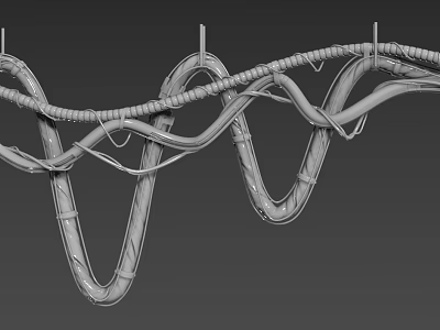 Curved Metal Tubes With Intertwined Structure And Mechanical Design Features 3d model
