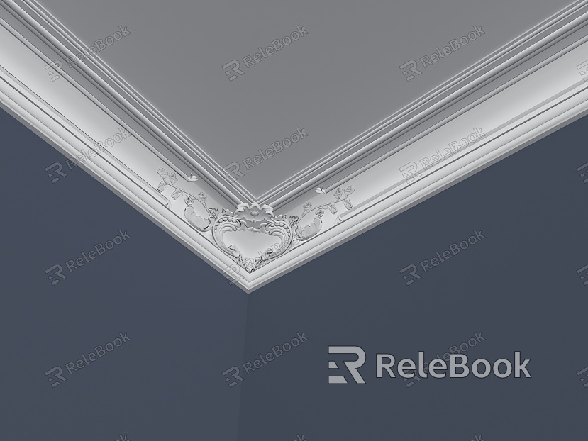 European line corner line gypsum line skirting cornice ceiling corner sketch component model