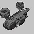 Red Monster Truck With Large Tires And Raised Suspension Design
