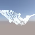 White Pendant Decoration Composed of Small Pieces with Streamlined Artistic Curved Design