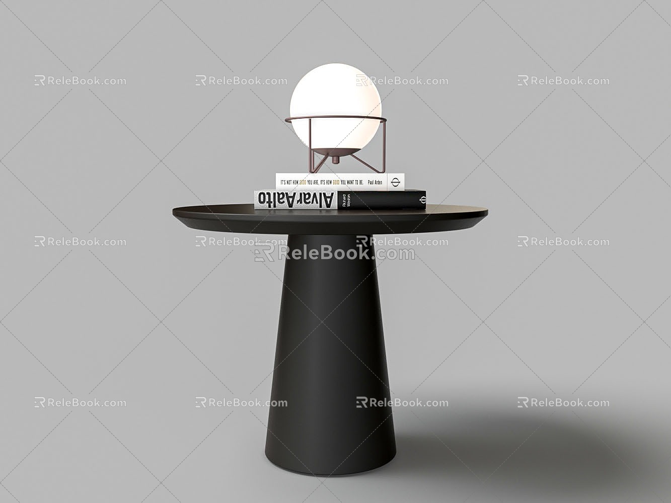 Modern round several-sided spherical table lamp 3d model