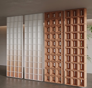 Cement brick glass brick partition 3d model