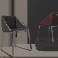 Modern Leisure Chairs With Quilted Pattern Black Pink Metal Frame Design