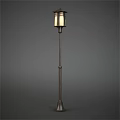 Vintage Outdoor Floor Lamp With Metal Pole And Glass Shade For Garden Decoration