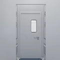 Clean Corridor Interior With White Walls Blue Floor Mobile Cabinet And Windows
