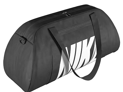 Black Nike Duffel Bag With White Logo For Sports And Travel Use 3d model