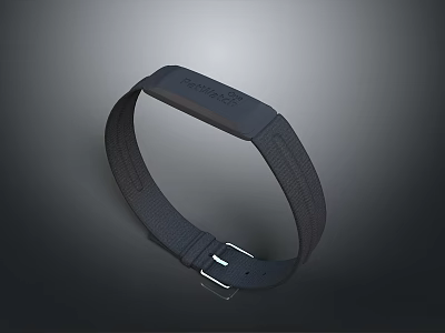 Black Simple Fabric Wristband With Strap Design For Daily Casual Clothing Accessory 3d model