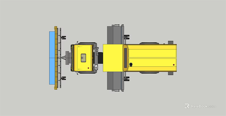 Yellow Functional Vehicle With Mechanical Structure For Industrial Transport Use 3d model