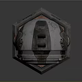 Mechanical Robot Character With Metallic Texture Round Head And Armored Body
