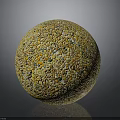 Decorative Sphere Made Of Colorful Pebbles On Gray Background With Reflective Surface