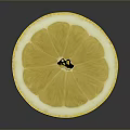 Fresh Juicy Lemon Half Sliced With Vibrant Yellow Pulp And Seeds